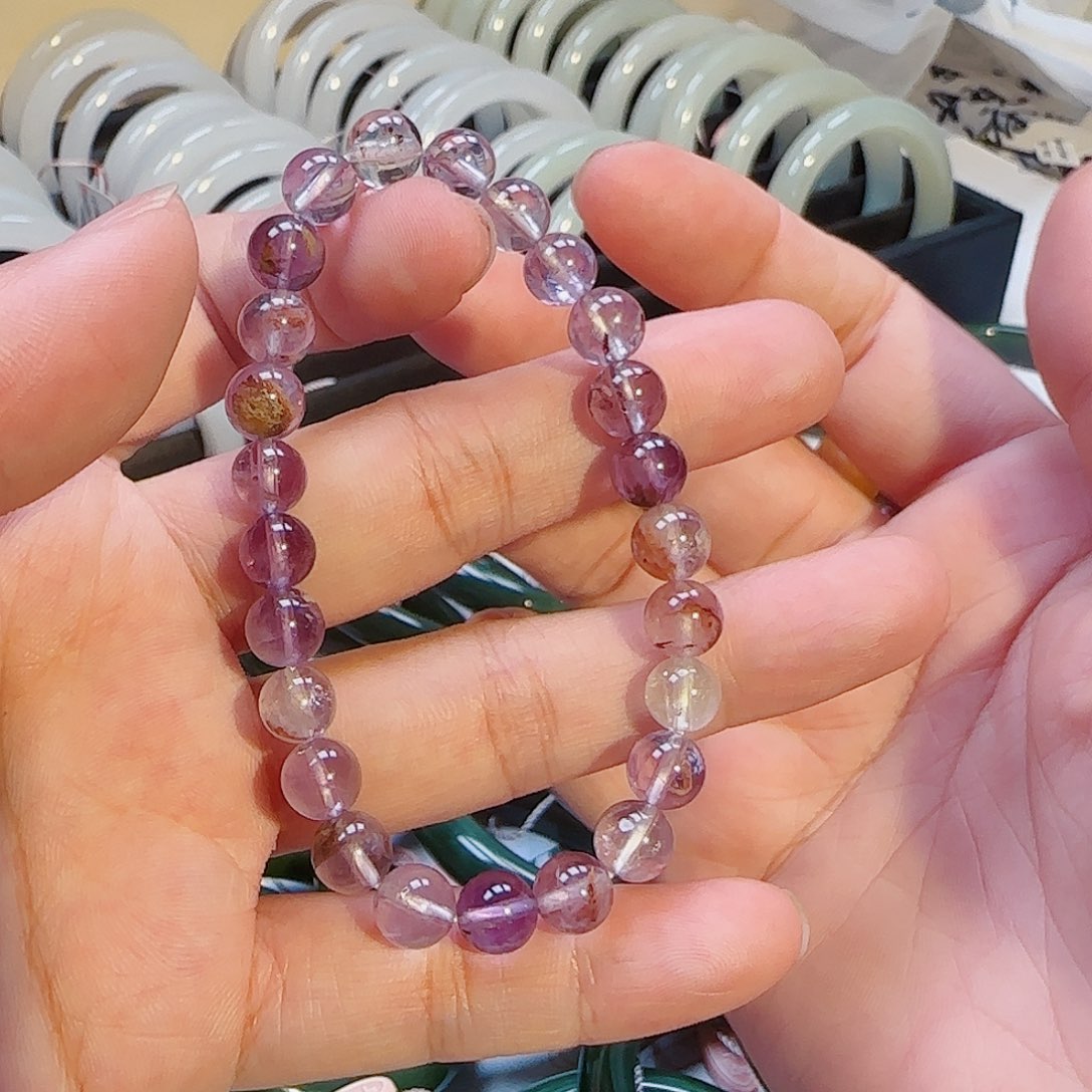 紫晶手链未镶嵌紫玉幽灵