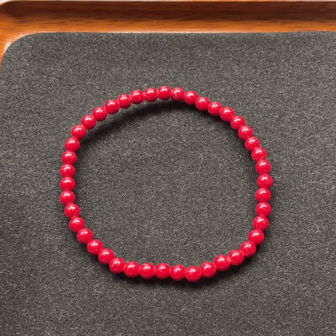 天然辰砂晶体砂4mm手串