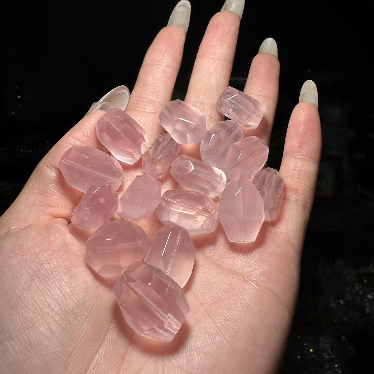 粉水晶随形切面单颗价