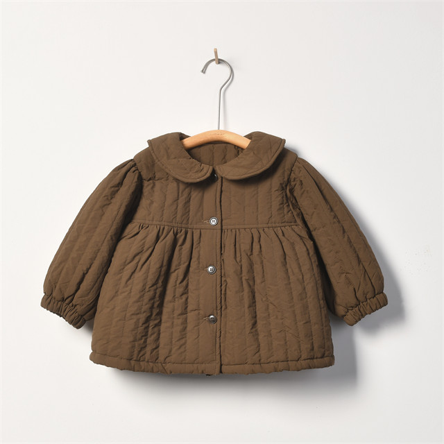 朴素耕儿童翻领裙摆棉衣MJ01