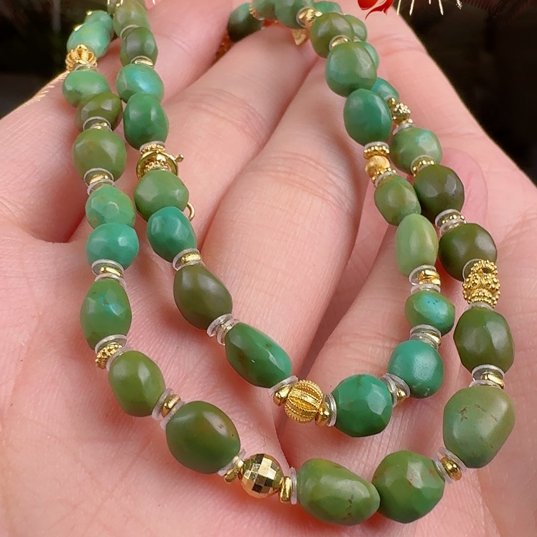 绿松石珠宝奇石18K金镶嵌