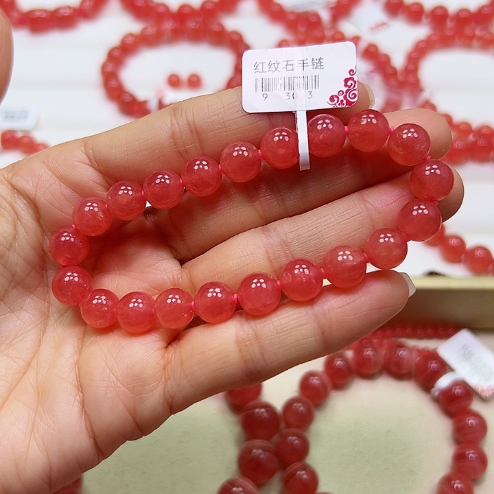 菱锰矿（红纹石）手串未镶嵌用****6