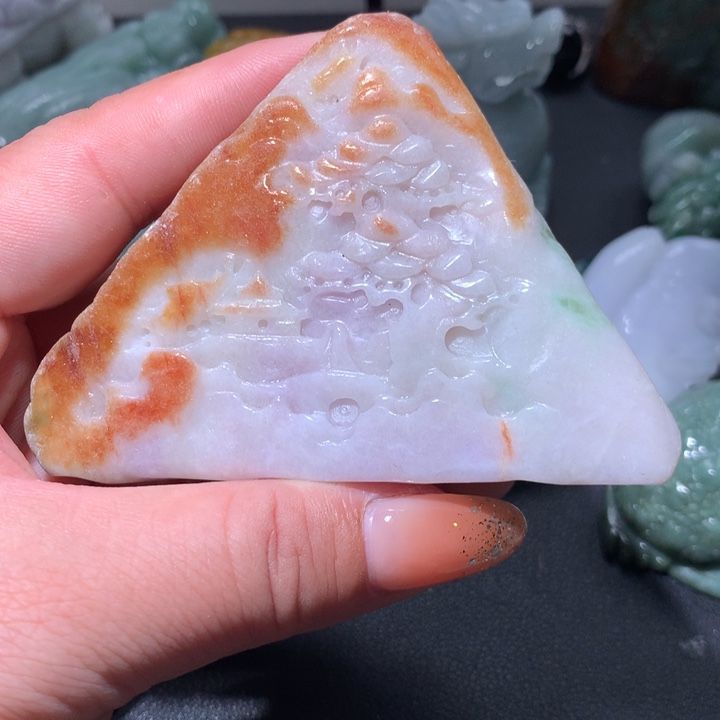 翡翠未镶嵌颈饰保真天然A货翡翠