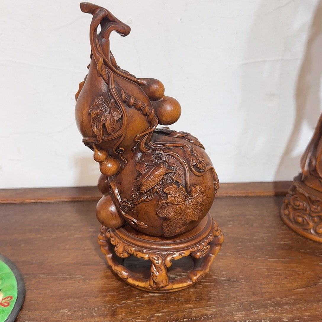 炑***子黄杨木摆件葫芦一套