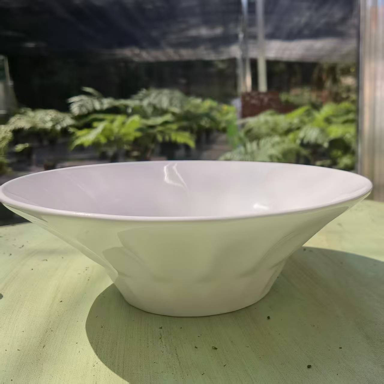 白瓷斗笠盆水培绿植专用器皿