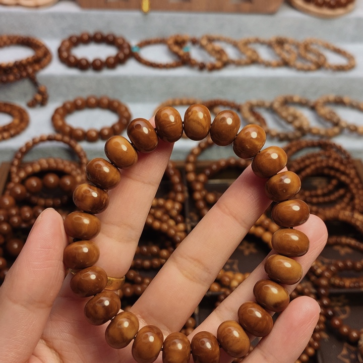 果皮天然库克精挑算盘珠9*12单圈手串