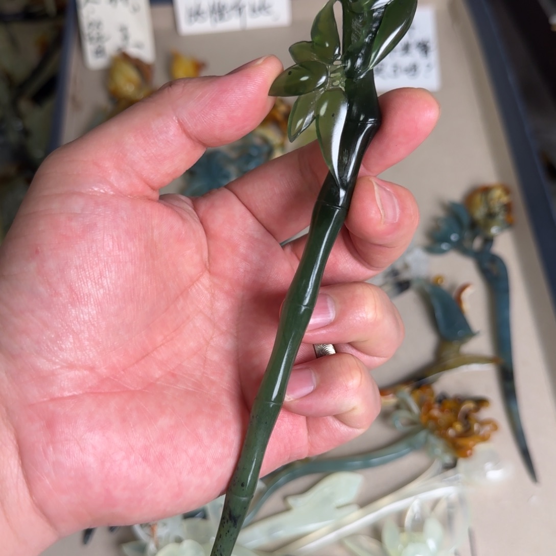 岫玉发饰未镶嵌岫玉发簪就是好看