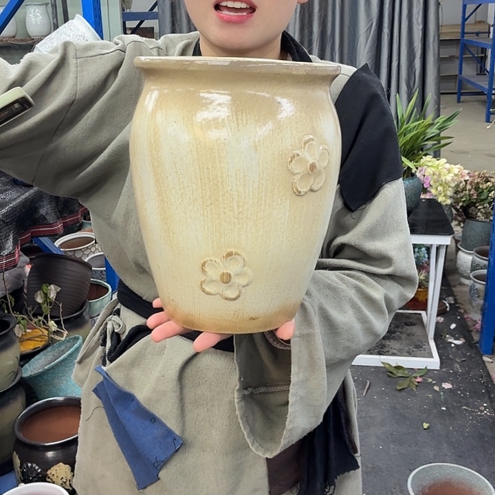20×25 -粗陶花盆有孔-买买买