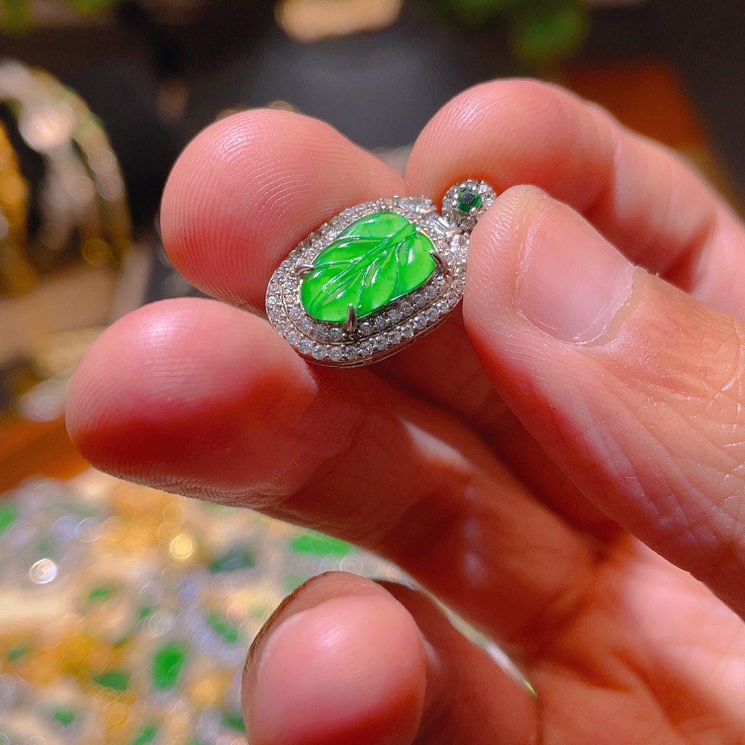 翡翠吊坠(不含链)银S925镶嵌