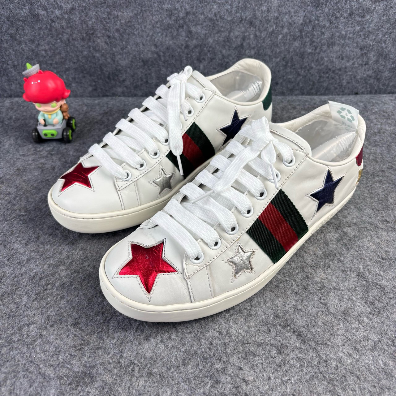 95新 GUCCI/古驰  星星印花小白鞋 35.5码 95新 品相不错YLP1536
