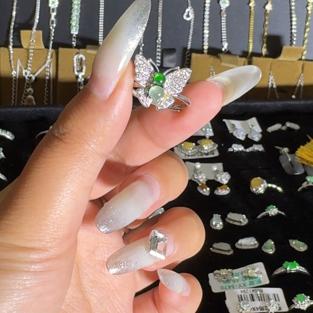 翡翠银S925镶嵌戒指