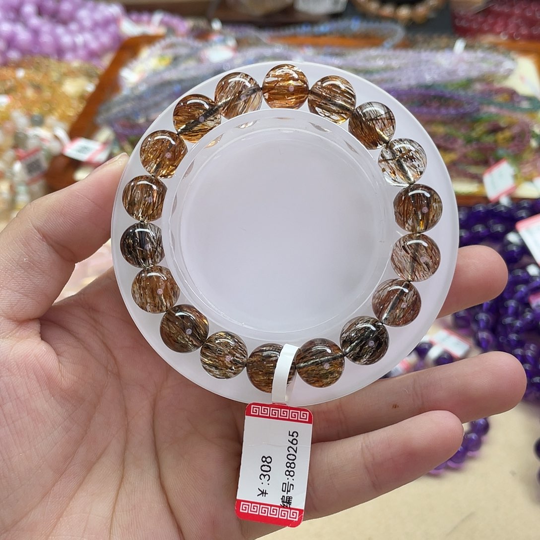 水晶手链未镶嵌黑金超七