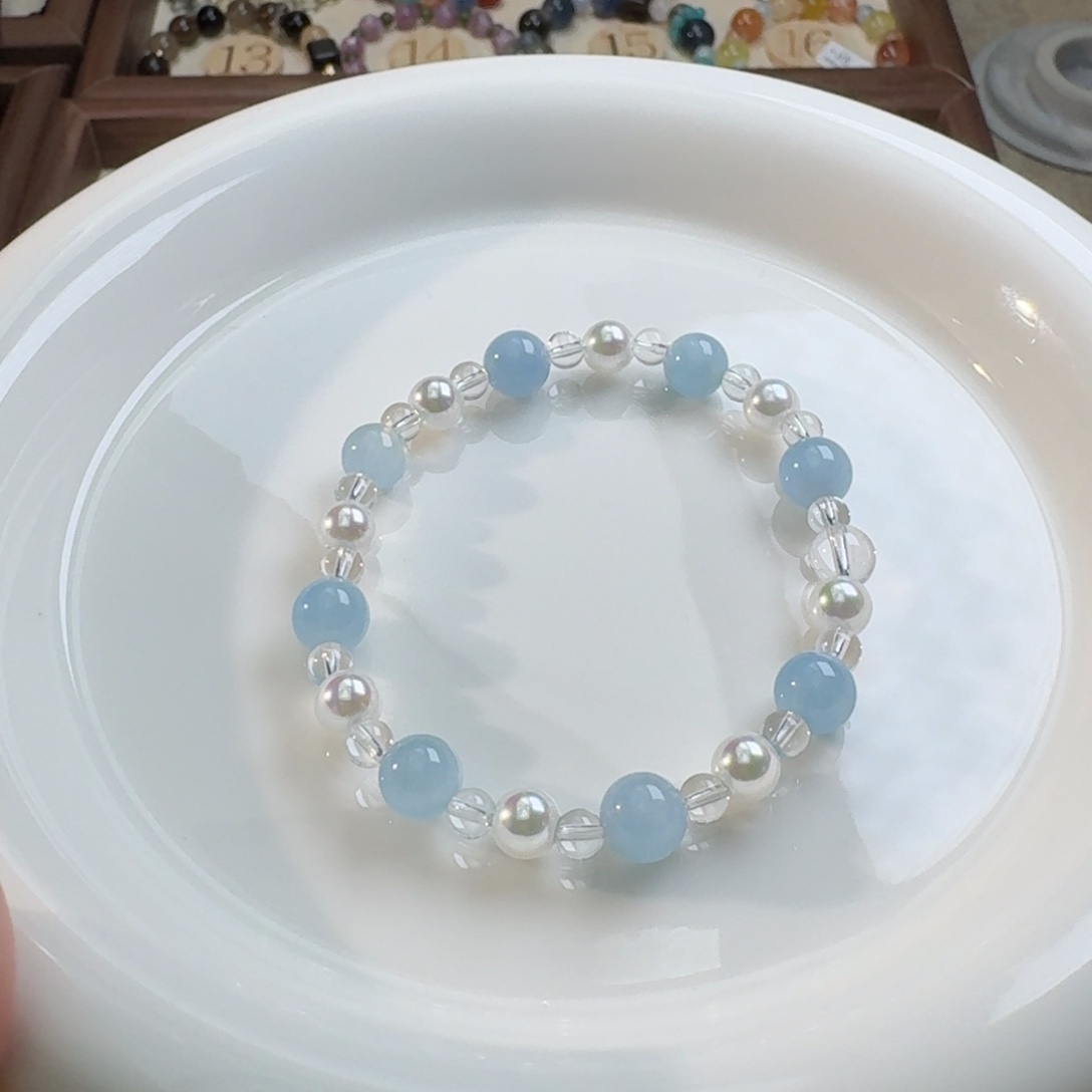 水晶手链未镶嵌海蓝宝