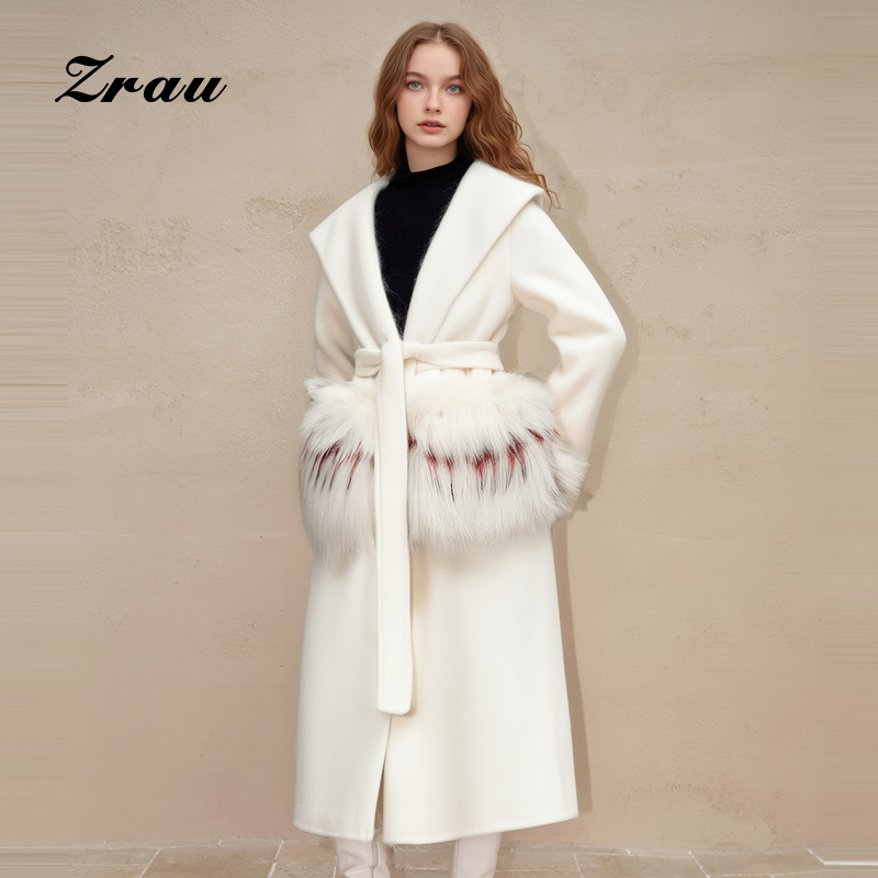 【臻选】ZRAU高级感气质毛呢大衣冬季新款中长款外套Z1243S00