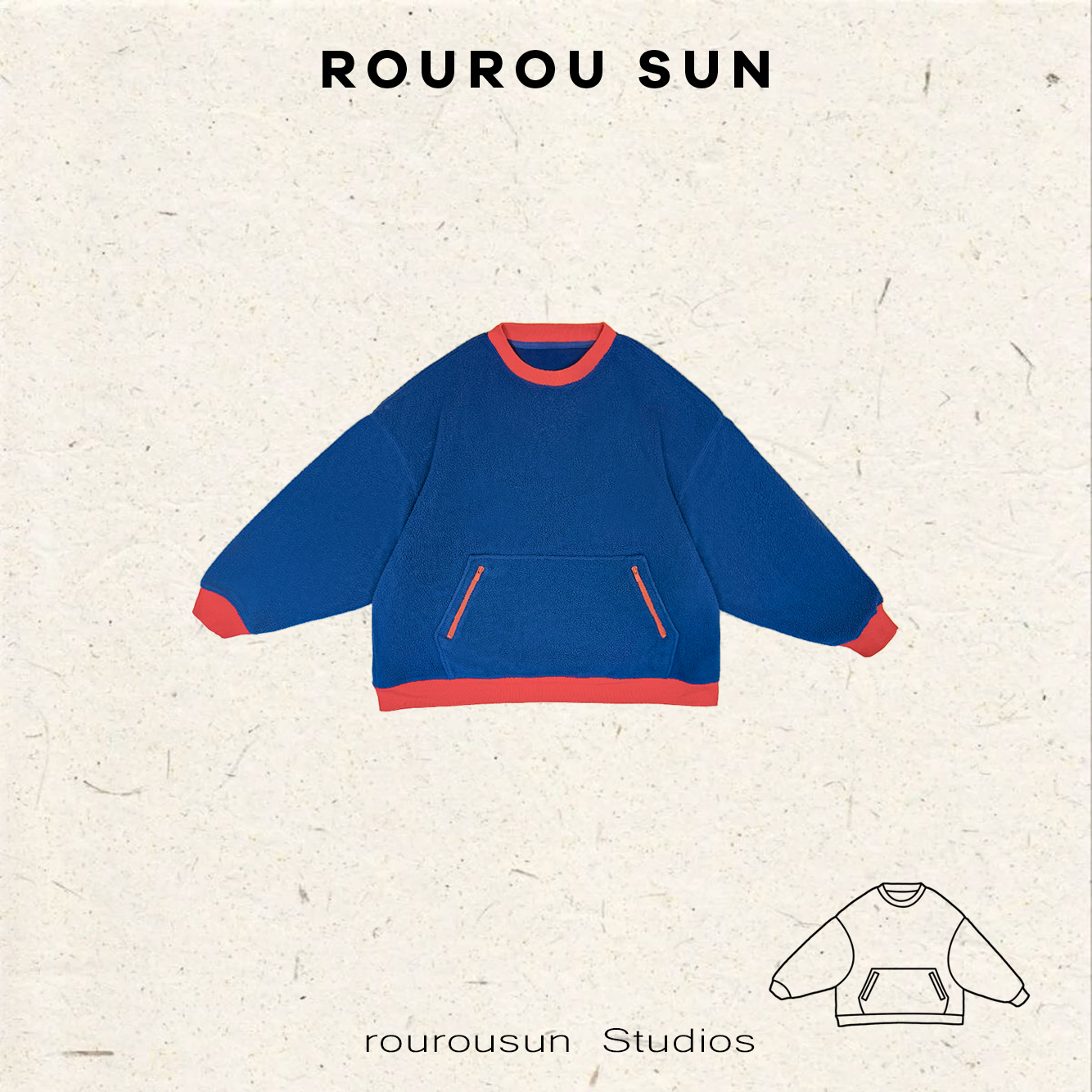 50331冬款女装韩版百搭撞色摇粒绒休闲套头卫衣