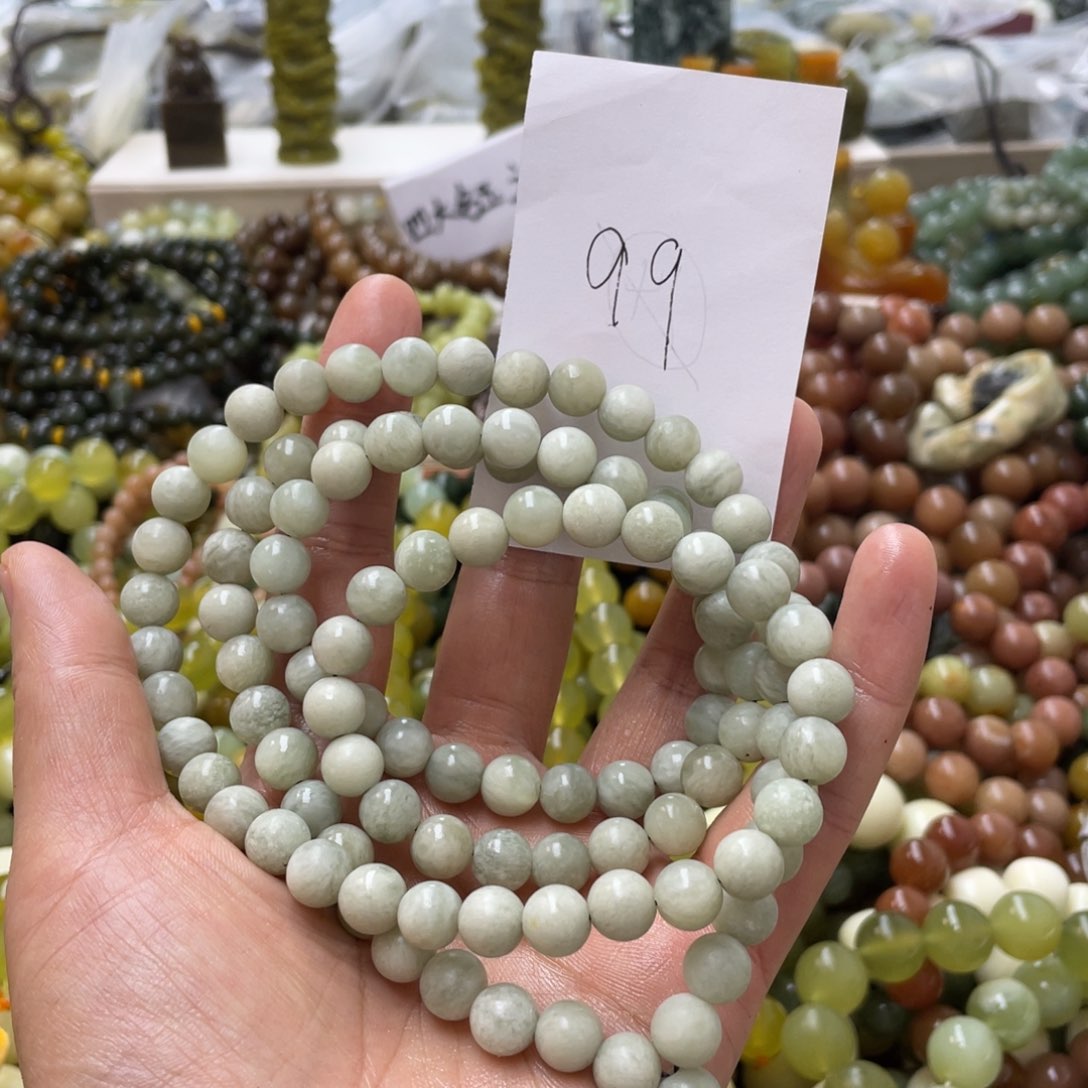 蛇纹石玉手链合金