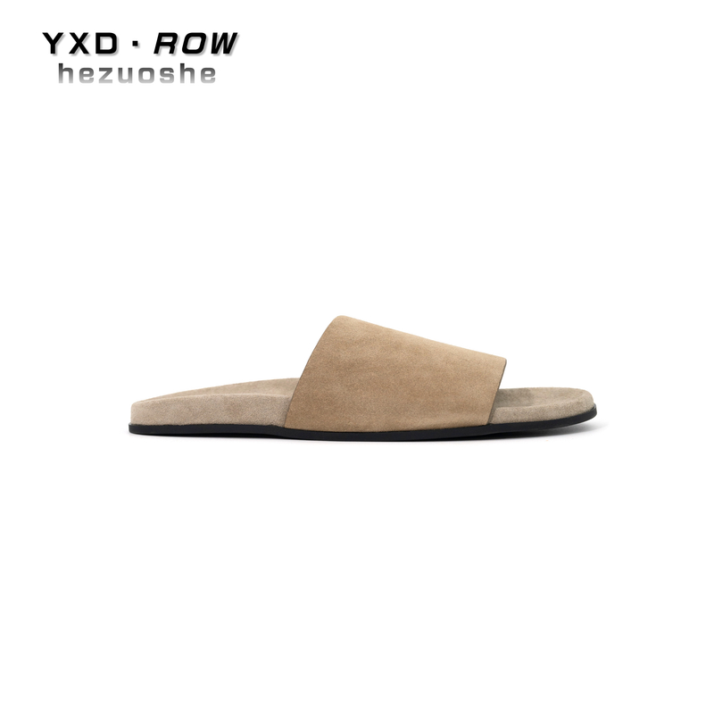【阿泽】全真皮ROW风凉拖老钱风极简风居家外穿度假平底一脚蹬拖鞋