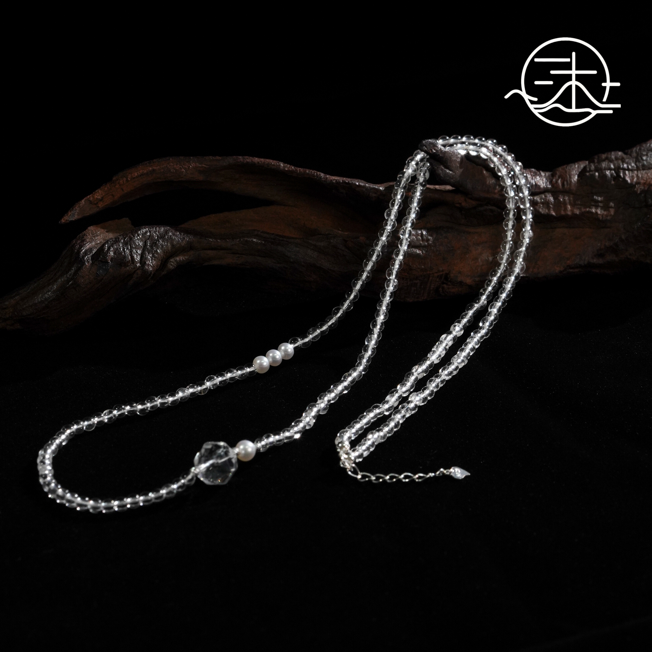 木润【白水晶】天然水晶白水晶小米珠项链  S925银