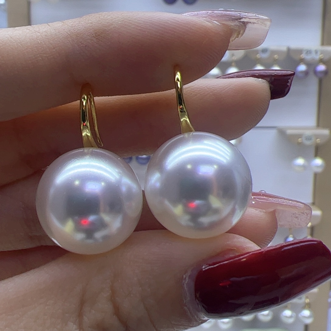 淡水珍珠耳饰18K金镶嵌