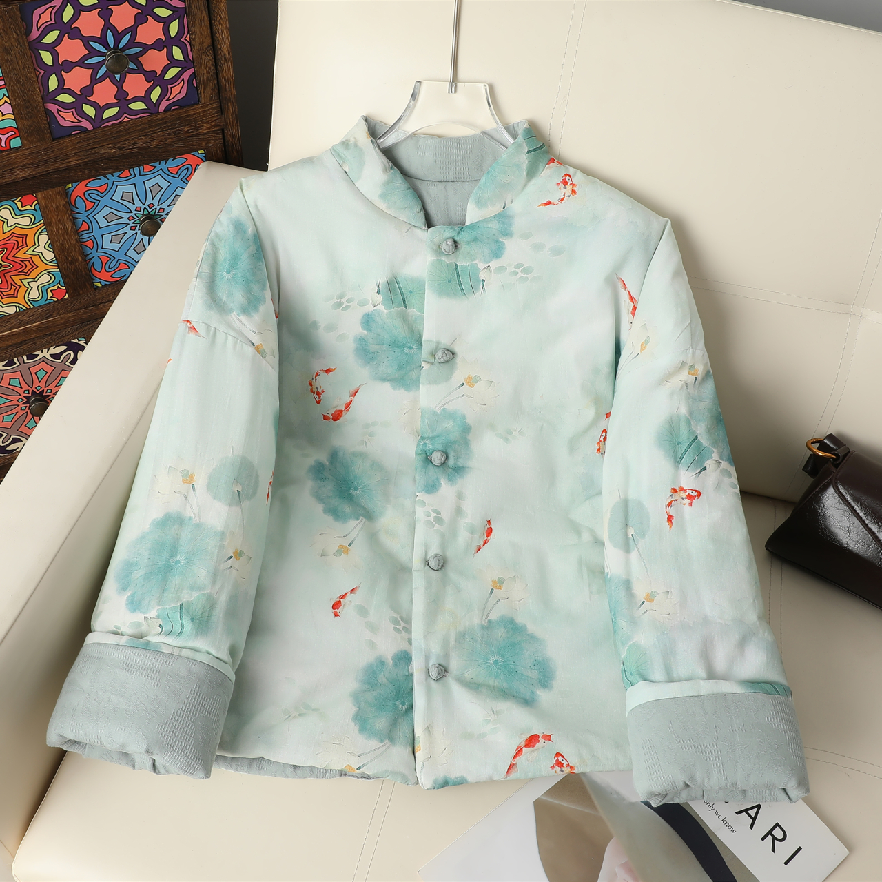 保暖外套长袖中国风厚款棉服棉衣休闲碎花宽松中国风