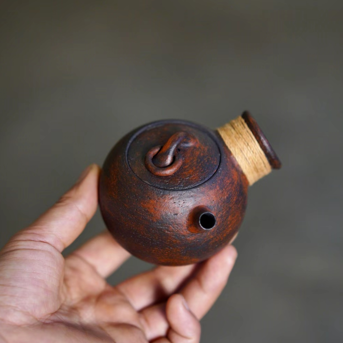 豌豆射手侧把壶手工制作手工茶壶复古创意家用