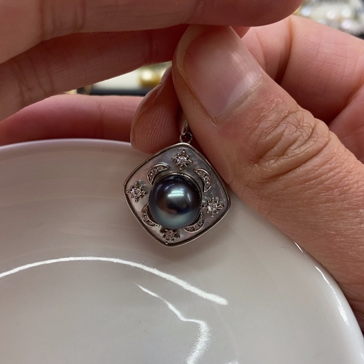 海水珍珠吊坠(不含链)银S925镶嵌