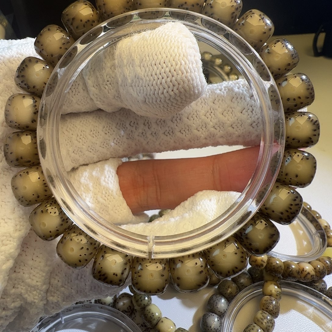 星月菩提吊坠黑冰玉化扎星管