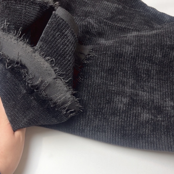 混纺黑色雪尼尔1米。   