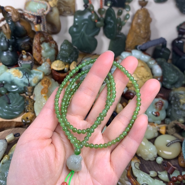 和田玉（碧玉）手链未镶嵌