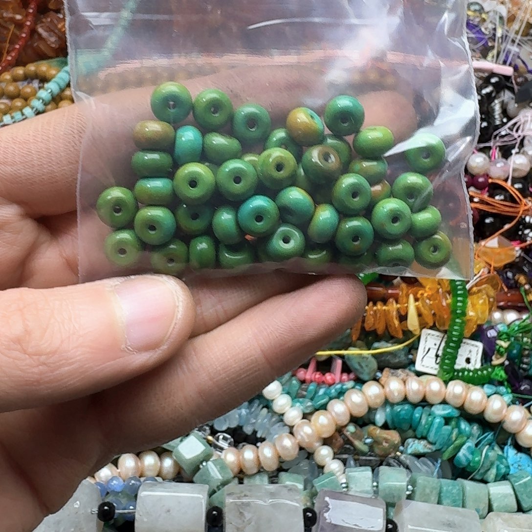 玛瑙/玉髓合金珠宝半成品一份8mm松石算盘