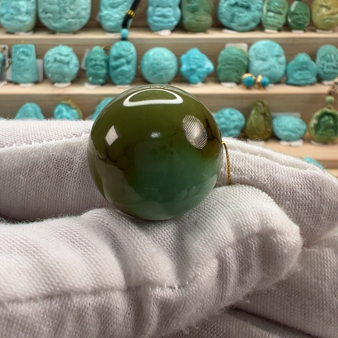 未镶嵌绿松石圆珠21.3mm