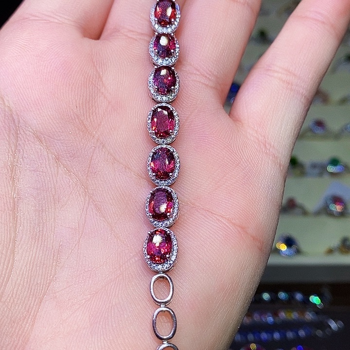 石榴石手链银S925镶嵌陈*1111