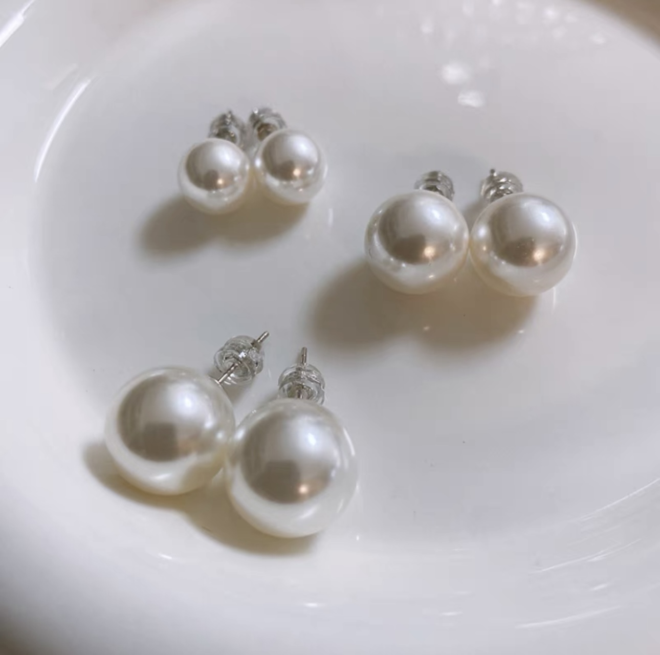 925银耳饰 925银针暖光白耳钉耳环ins空姐耳钉冬季新款强光轻奢