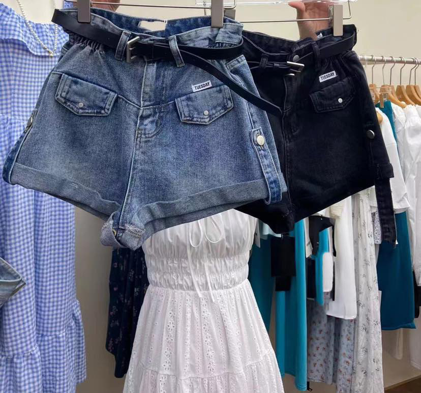 高腰成人常规款拼接磨毛夏季短裤时尚裤子可露丽风