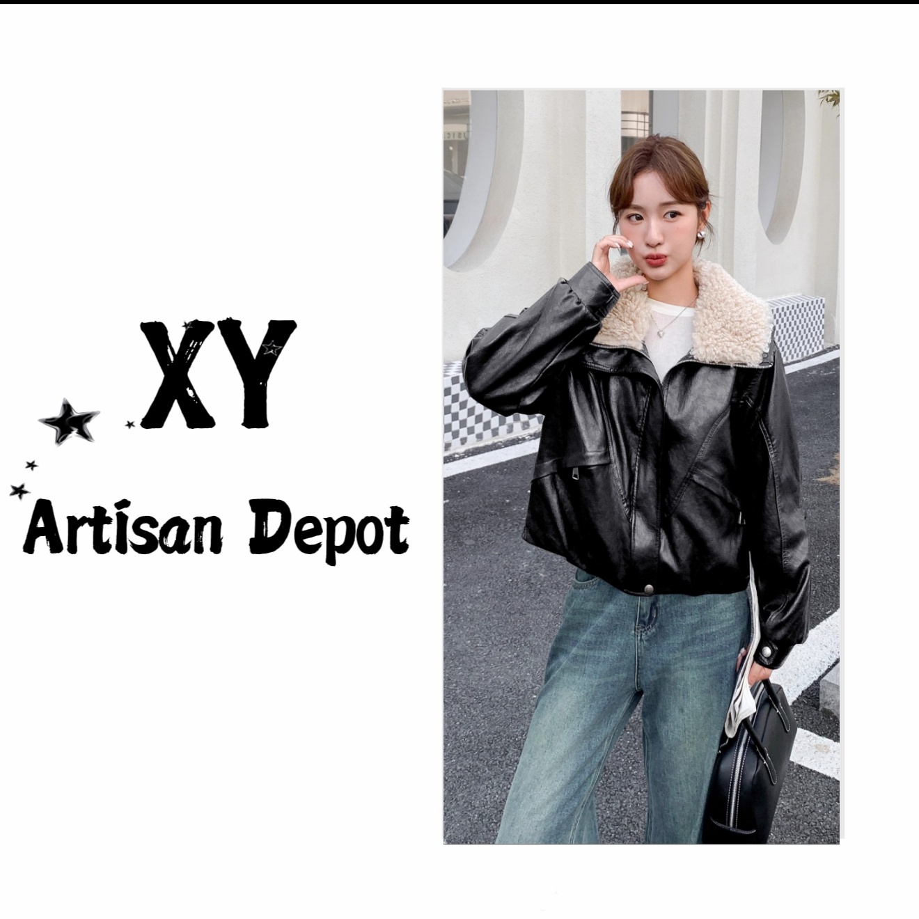 "毛绒翻领”加绒加厚保暖皮衣外套2025秋冬新款上衣