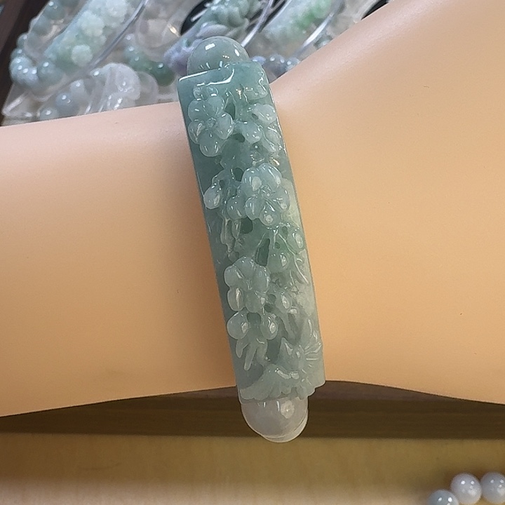 翡翠未镶嵌手链5458