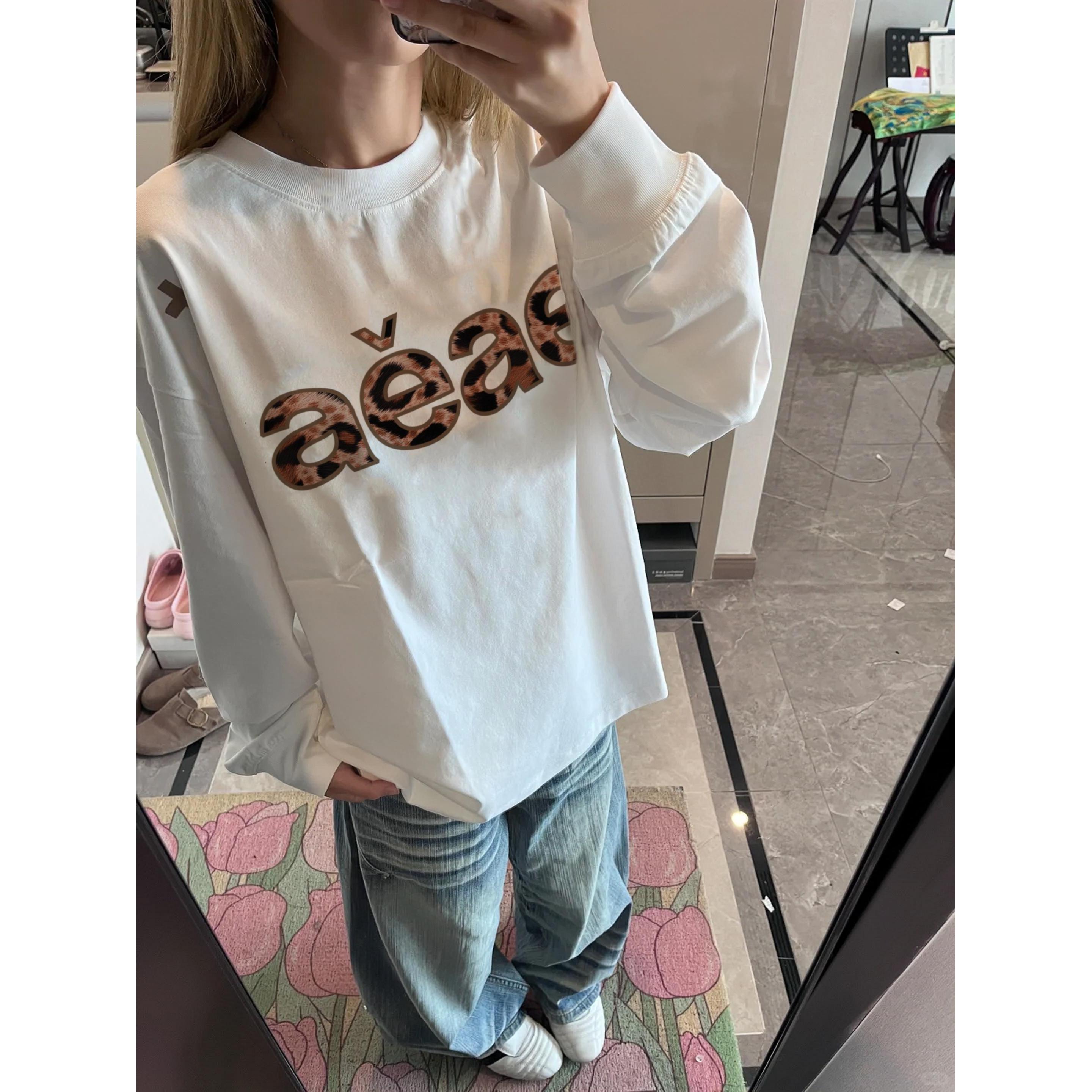 YWBY秋冬新款美式复古长袖卫衣男女百搭时尚潮流设计感情侣上衣 