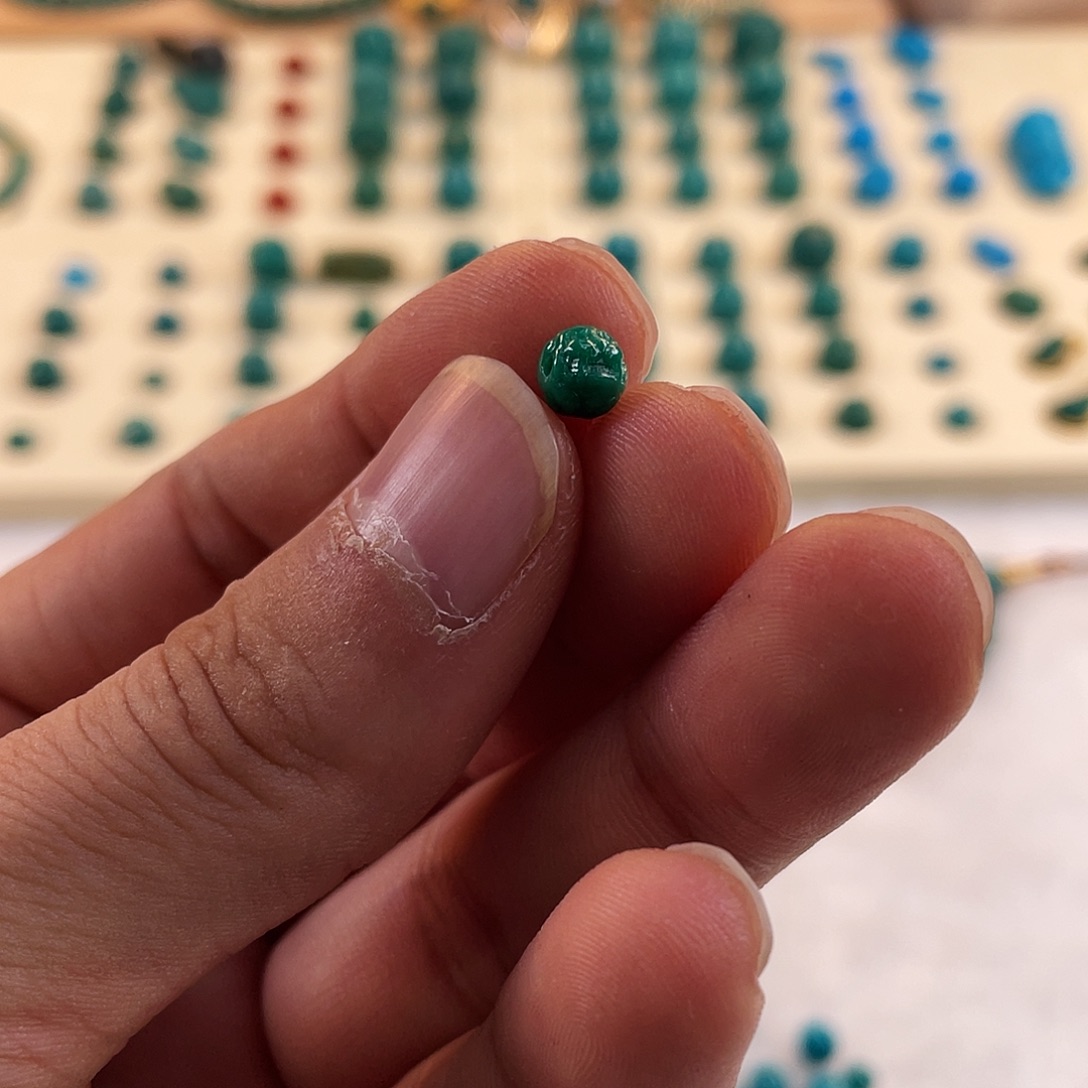 绿松石未镶嵌耳饰