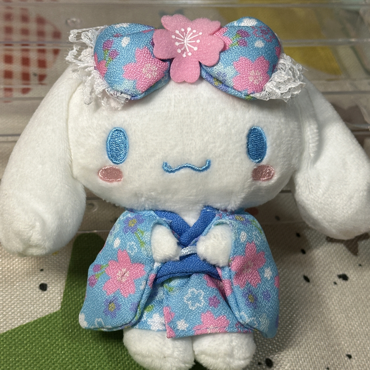 玉桂狗和服挂件蓝色樱花和服