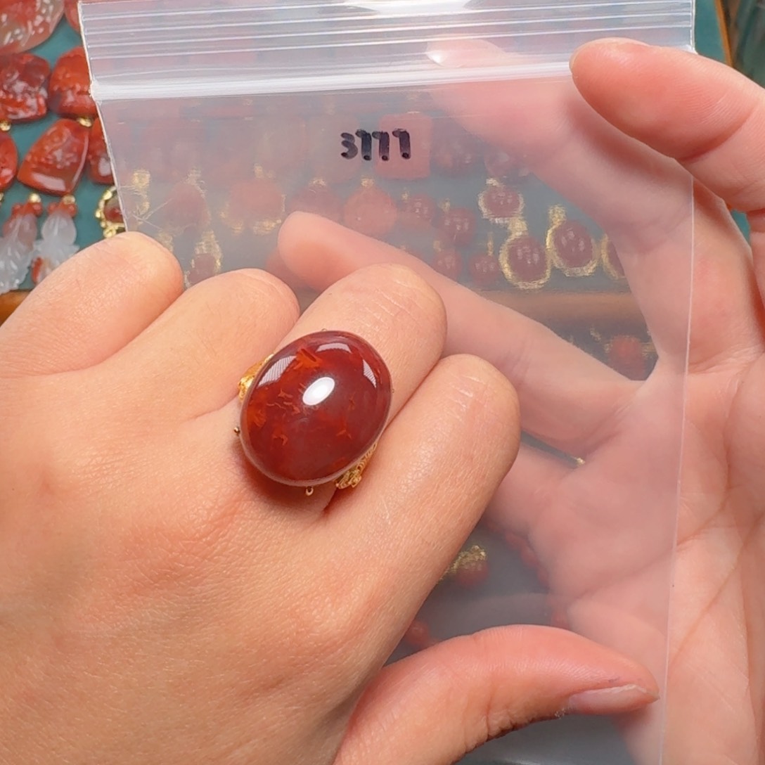 南红玛瑙南红银S925镶嵌