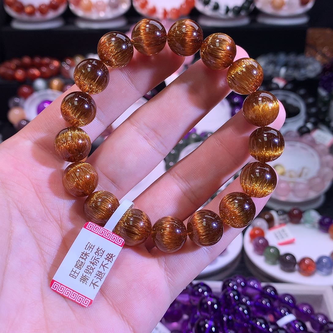 水晶手链未镶嵌毕业级铜顺发晶12.5+