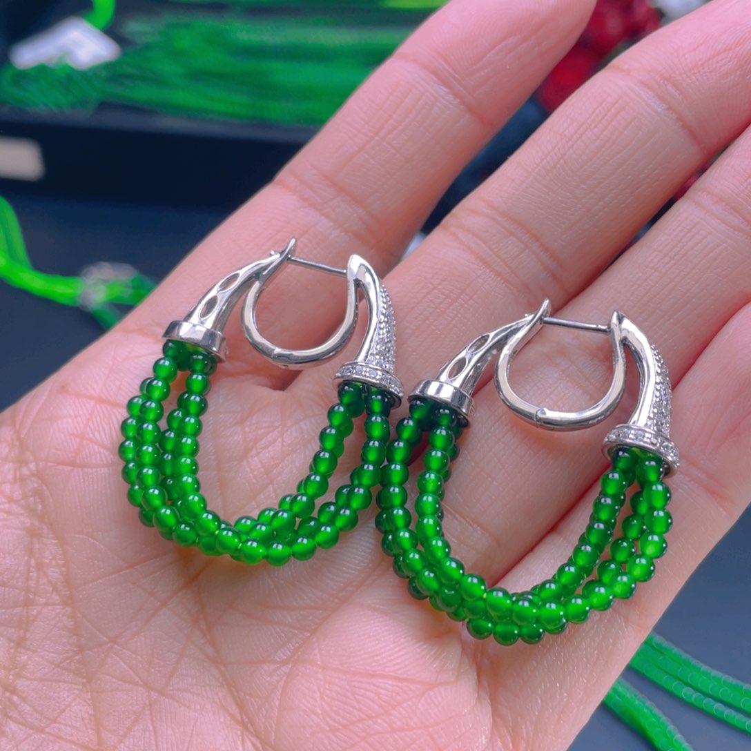 翡翠项链银S925镶嵌，1