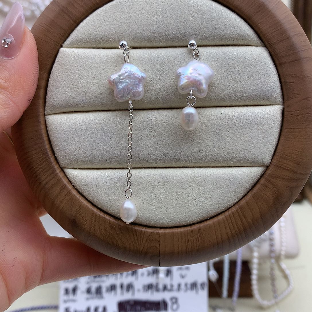 淡水珍珠耳饰银S925镶嵌