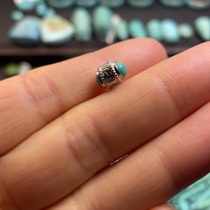 绿松石颈饰银S925镶嵌