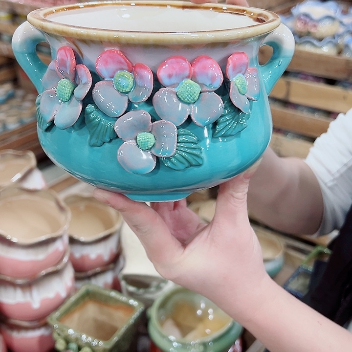 有孔，凑单福利满10元发货陶瓷多肉花盆！