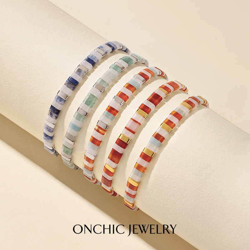 onchic 铜合金手链 刘轩丞同款秘境森林彩色串珠手链轻奢小众高级