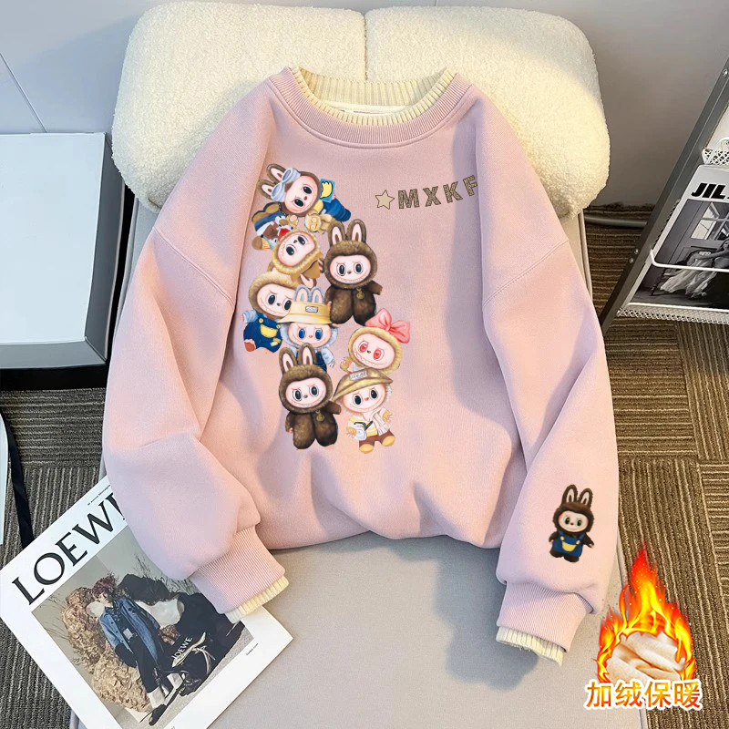 女童圆领卫衣2025新款儿童休闲印花上衣女孩秋季洋气百搭卫衣女童