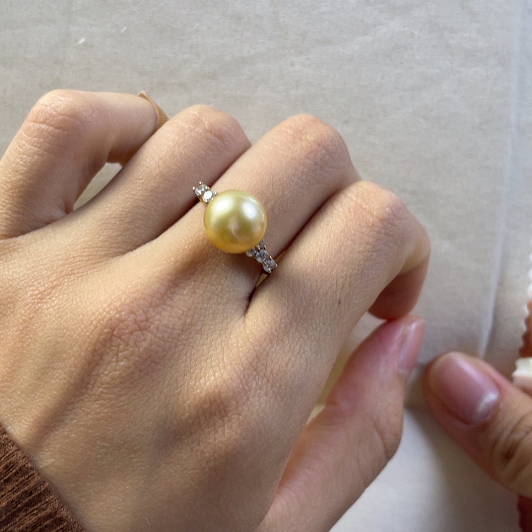 戒指银S925镶嵌海水珍珠