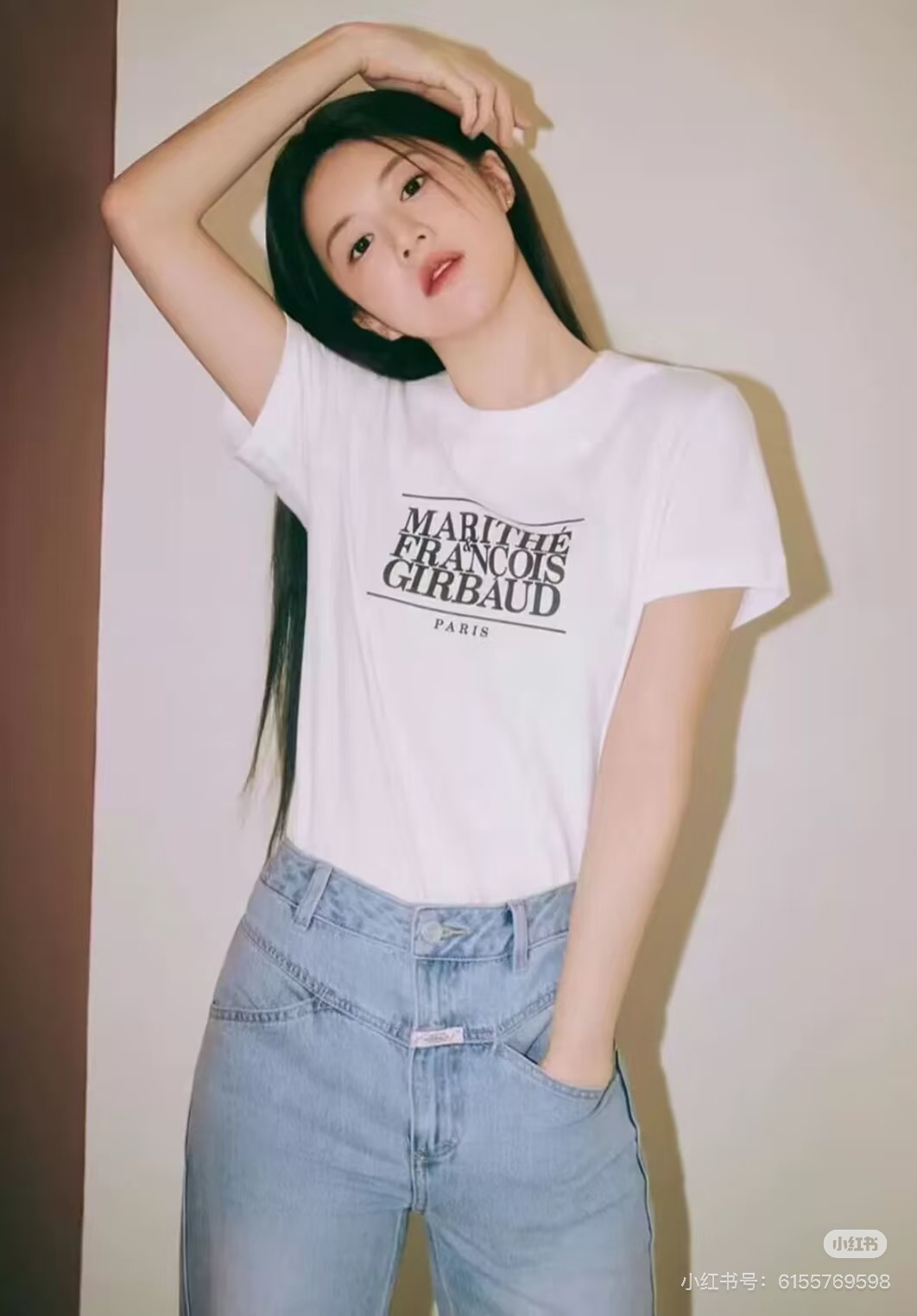 韩国marithe女常规款潮流显瘦正肩短袖t恤（女款常规款）M25MTS204