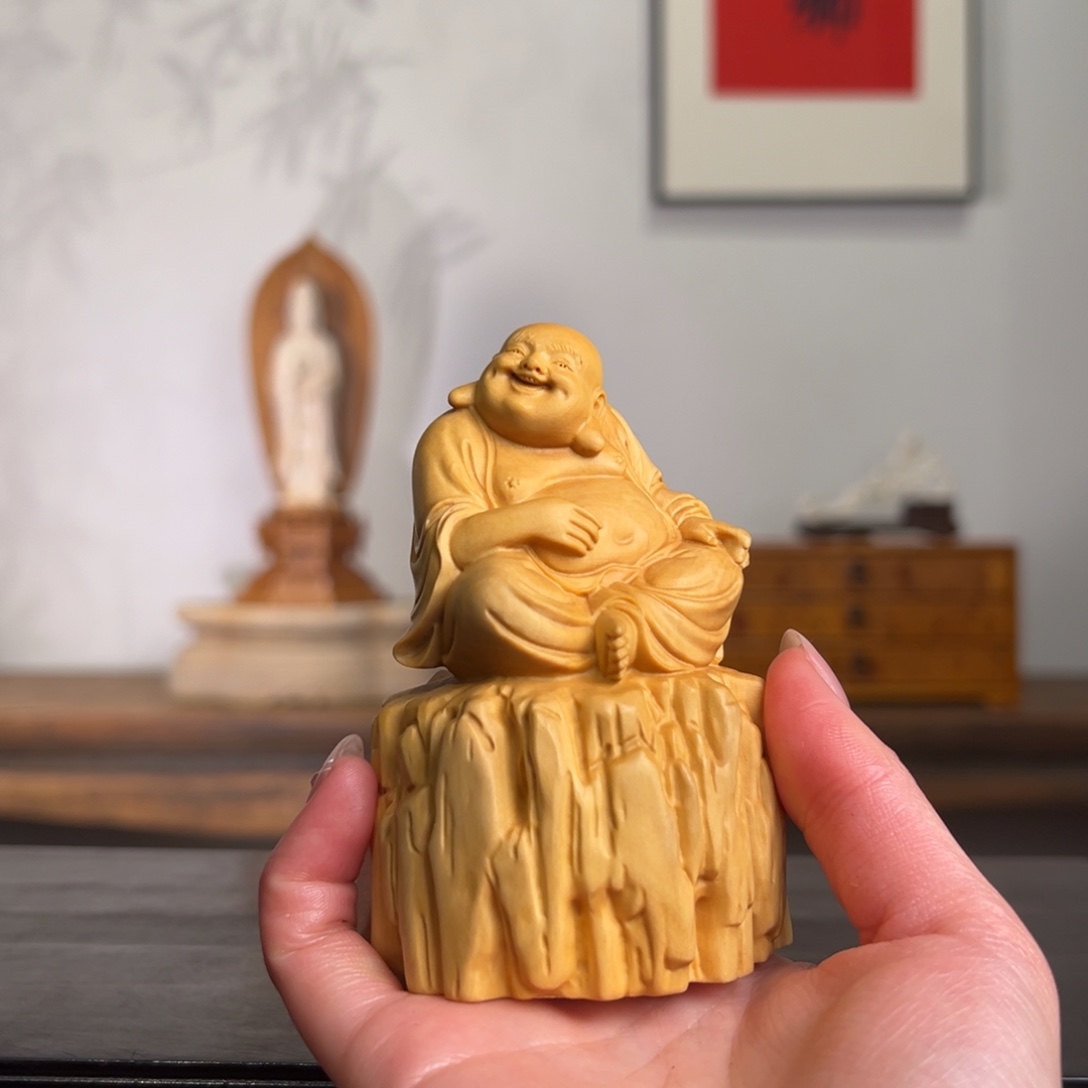 木黄杨木弥勒造像